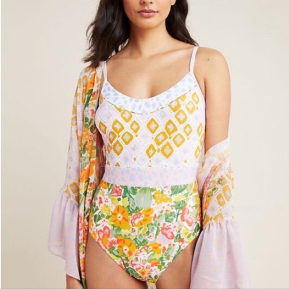 ALJA Horgan x Anthropologie | Tartini One piece swimsuit bathing floral …